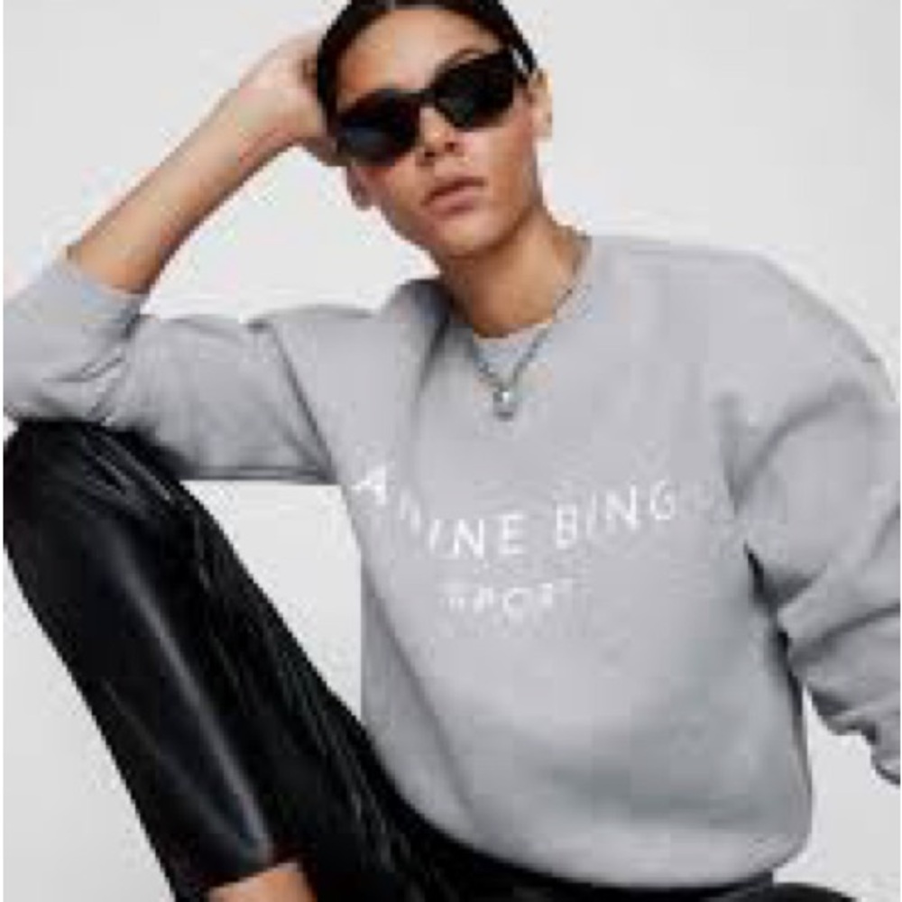 Anine Bing Sport Light Gray Sweatshirt small